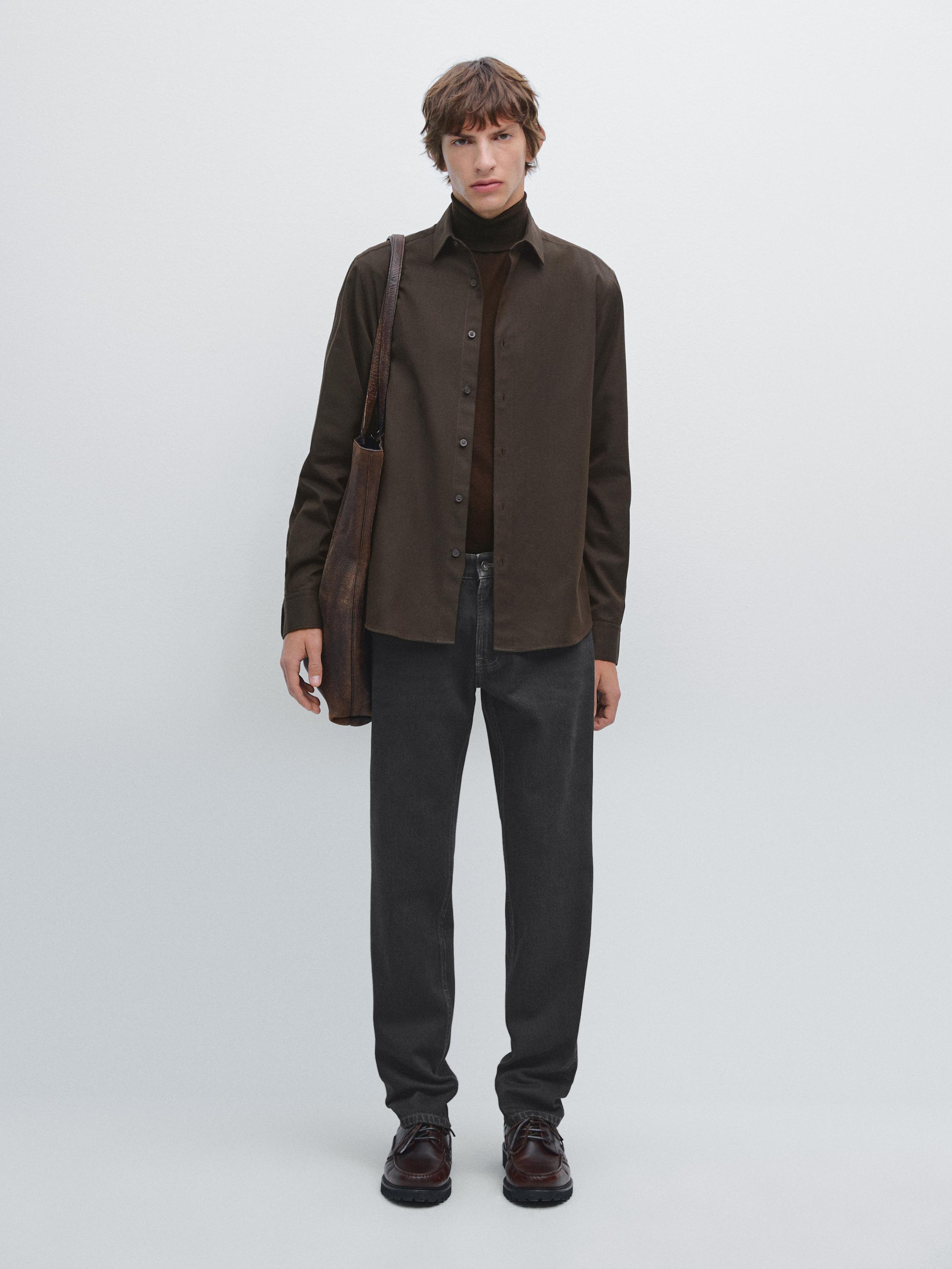 Рубашка из твила классического кроя Massimo Dutti, коричневый
Рубашка из твила классического кроя Massimo Dutti, коричневый