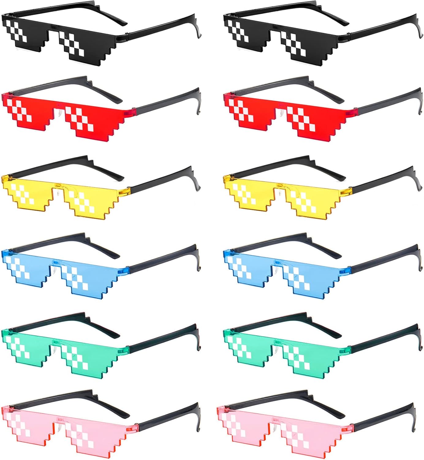 Набор из 12 солнцезащитных очков Thug Life Party с 8-битным пиксельным многоцветным мозаичным рисунком, для геймеров, MLG, фотореквизит, для взрослых и подростков SUNOVELTIES, 12 Multicolor
Набор из 12 солнцезащитных очков Thug Life Party с 8-битным пиксельным многоцветным мозаичным рисунком, для геймеров, MLG, фотореквизит, для взрослых и подростков SUNOVELTIES, 12 Multicolor