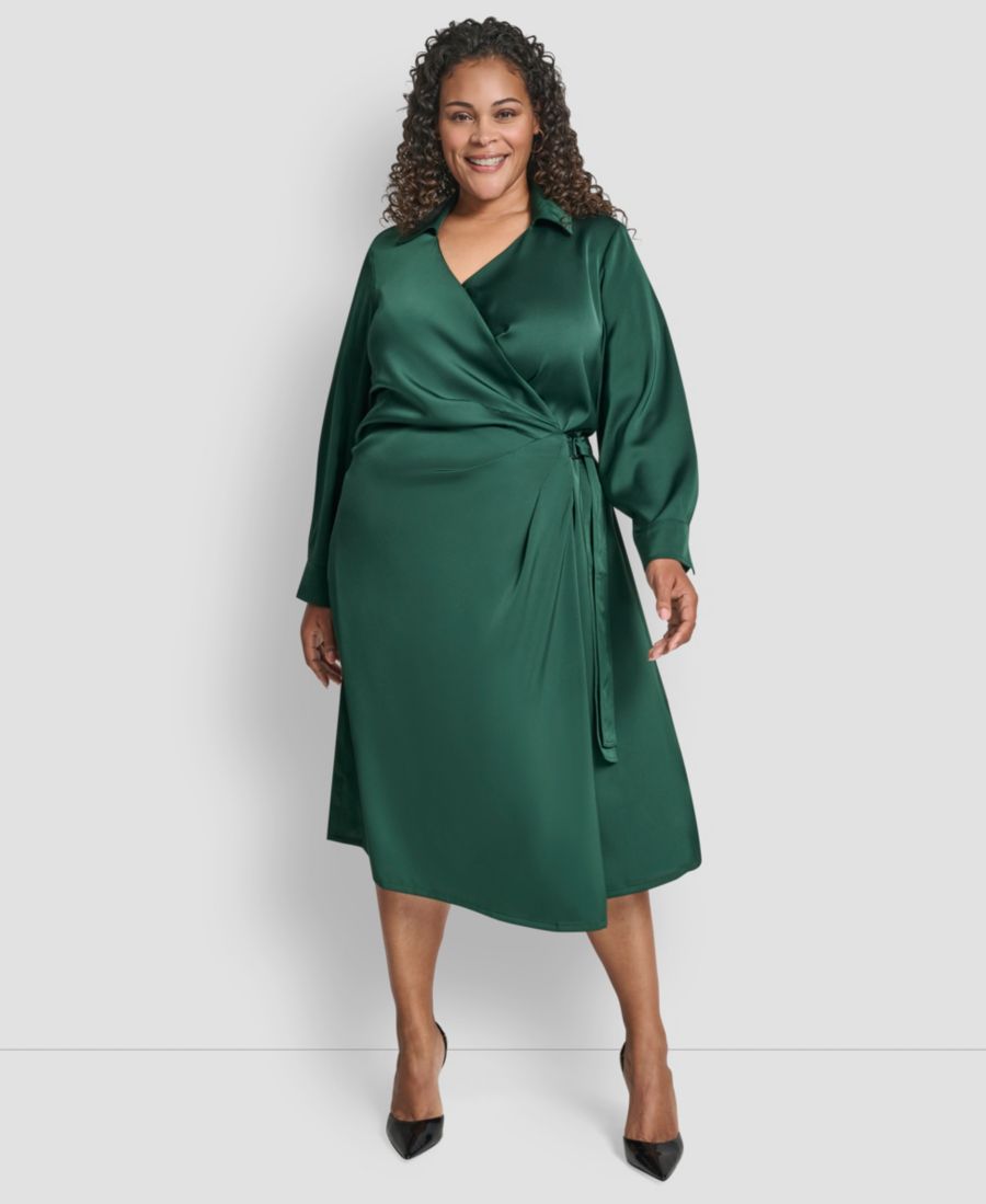 Платье-миди с длинными рукавами и запахом, большого размера, с круглым вырезом DKNY, Pine
Платье-миди с длинными рукавами и запахом, большого размера, с круглым вырезом DKNY, Pine