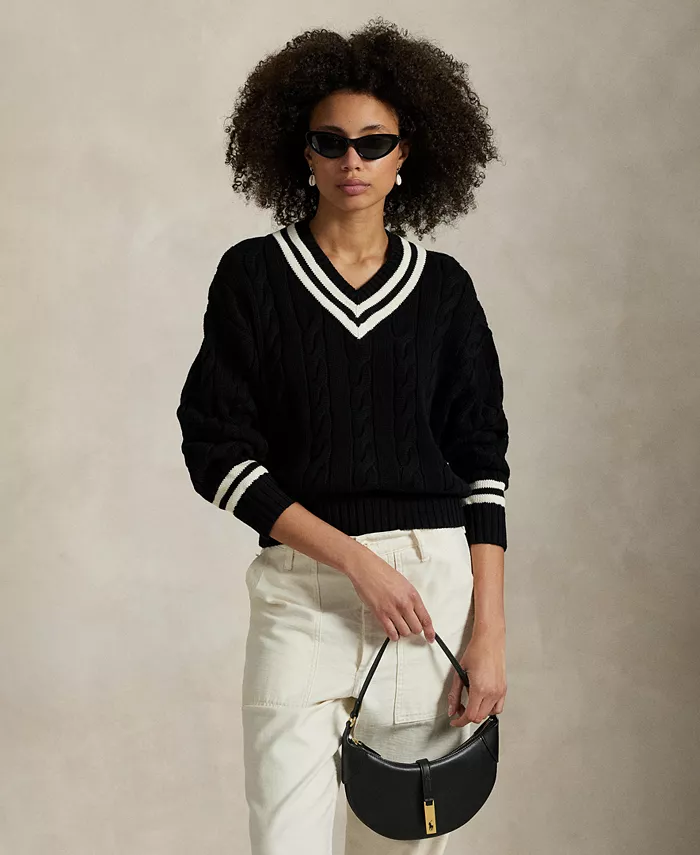 Женский хлопковый свитер в аранской вязке Cricket Polo Ralph Lauren, белый
Женский хлопковый свитер в аранской вязке Cricket Polo Ralph Lauren, белый