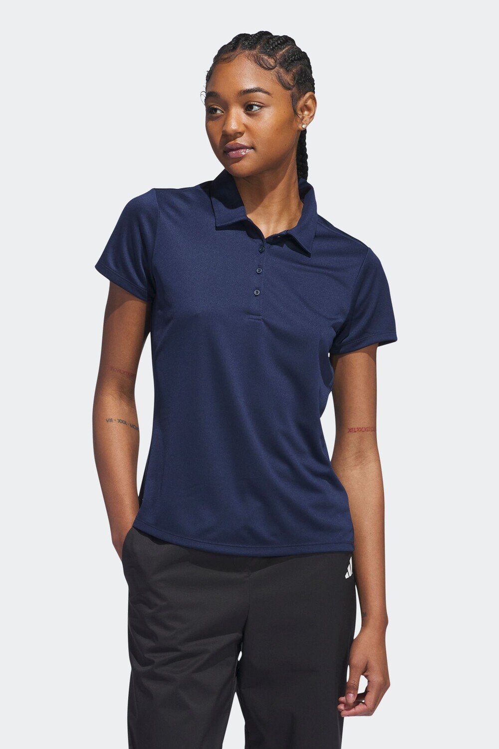 Однотонная женская рубашка-поло с короткими рукавами Adidas Golf, синий
Однотонная женская рубашка-поло с короткими рукавами Adidas Golf, синий