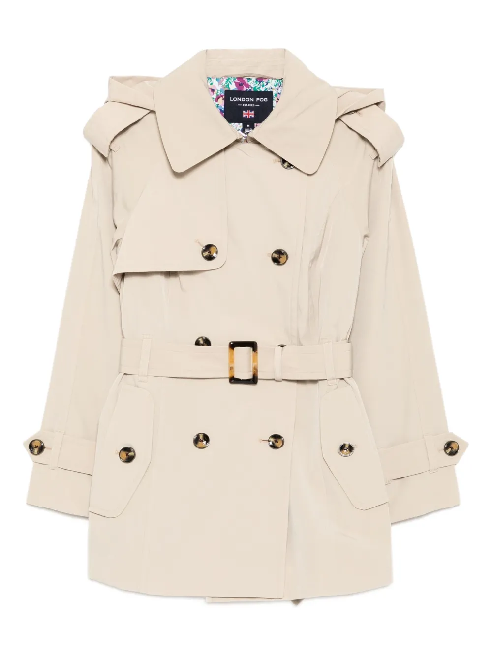 Тренч с капюшоном и поясом London Fog, нейтральный
Тренч с капюшоном и поясом London Fog, нейтральный
