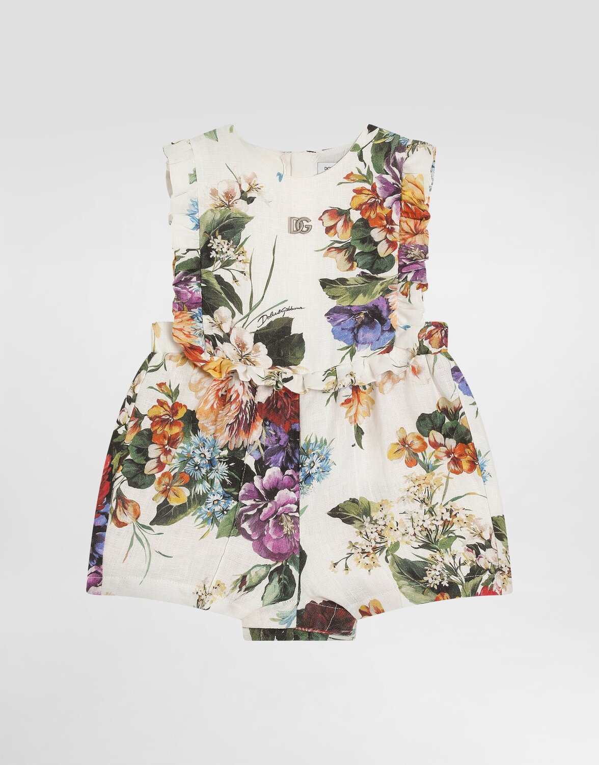 Льняной комбинезон из холста с короткими рукавами и цветочным принтом Dolce&Gabbana, мультиколор
Льняной комбинезон из холста с короткими рукавами и цветочным принтом Dolce&Gabbana, мультиколор