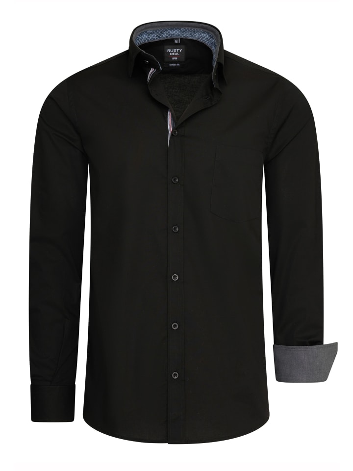 Повседневная/деловая рубашка контрастного дизайна черного цвета Rusty Neal
Повседневная/деловая рубашка контрастного дизайна черного цвета Rusty Neal