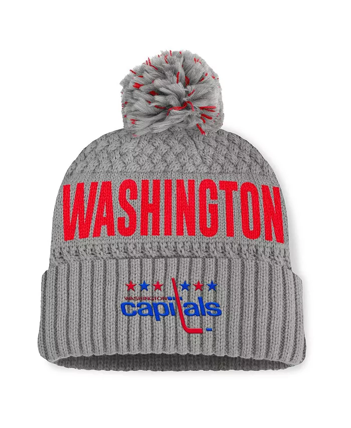 Женская серая вязаная шапка Washington Capitals Heritage с манжетой и помпоном Fanatics
Женская серая вязаная шапка Washington Capitals Heritage с манжетой и помпоном Fanatics