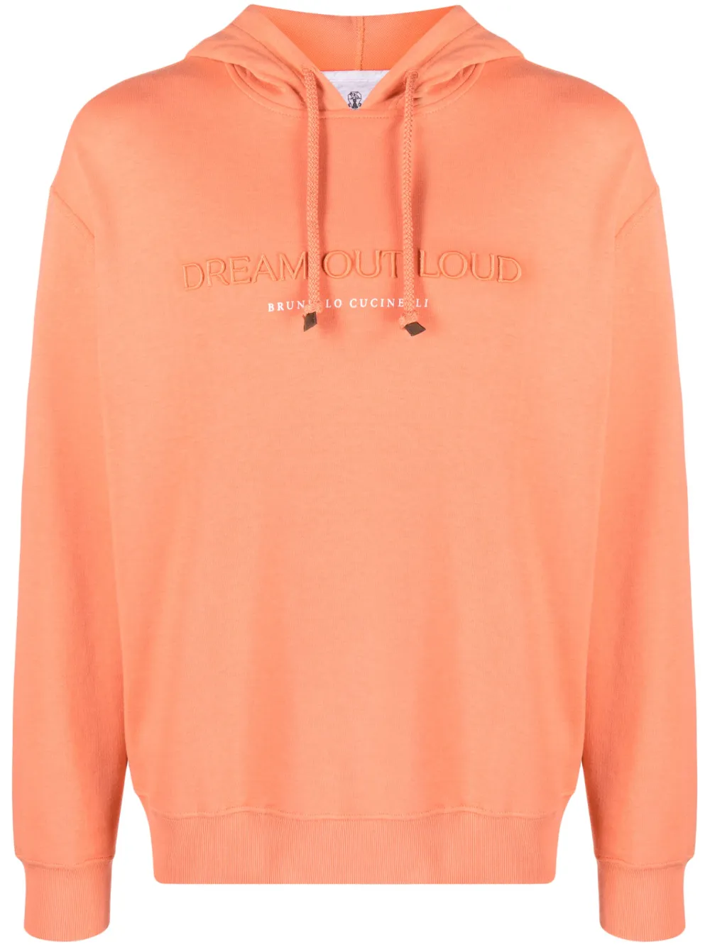 Худи с вышитой надписью Brunello Cucinelli, оранжевый 
Худи с вышитой надписью Brunello Cucinelli, оранжевый
