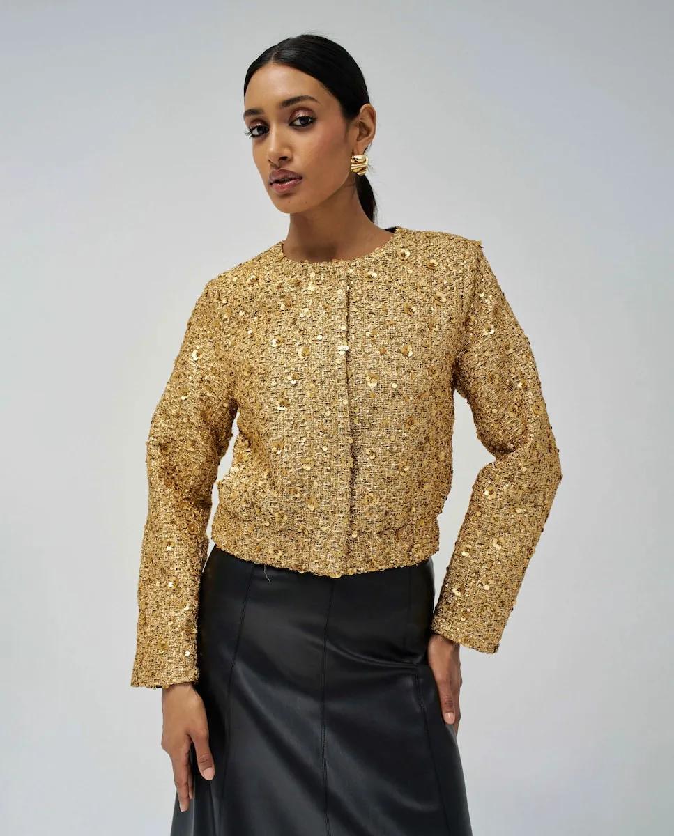 Женская бомбер-куртка с пайетками Salsa Jeans, золотой
Женская бомбер-куртка с пайетками Salsa Jeans, золотой