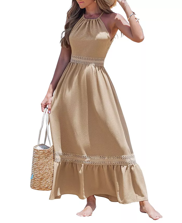 Женское пляжное платье с халтер-воротом и открытой спиной Cupshe, коричневый/бежевый
Женское пляжное платье с халтер-воротом и открытой спиной Cupshe, коричневый/бежевый