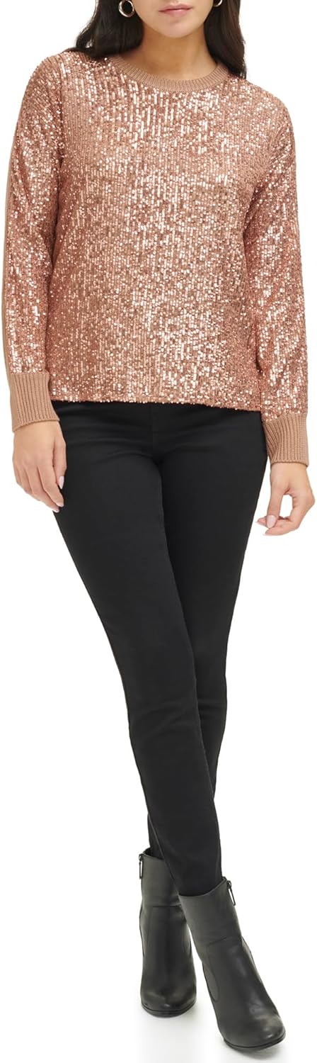 Женский свитер Calvin Klein с круглым вырезом и длинными рукавами, отделанный пайетками спереди, Café Ole
Женский свитер Calvin Klein с круглым вырезом и длинными рукавами, отделанный пайетками спереди, Café Ole