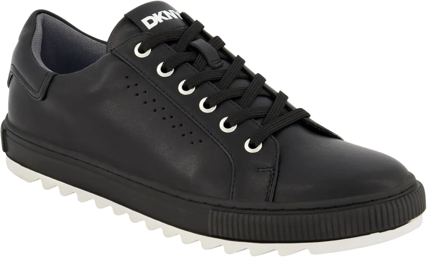 Мужские кроссовки DKNY с двухцветной зубчатой подошвой, круглым носком и шнуровкой, черный
Мужские кроссовки DKNY с двухцветной зубчатой подошвой, круглым носком и шнуровкой, черный