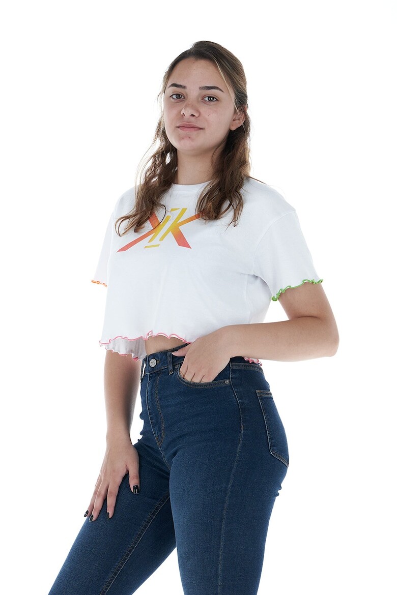 Короткая футболка с логотипом Kvl By Kenvelo, белый 
Короткая футболка с логотипом Kvl By Kenvelo, белый