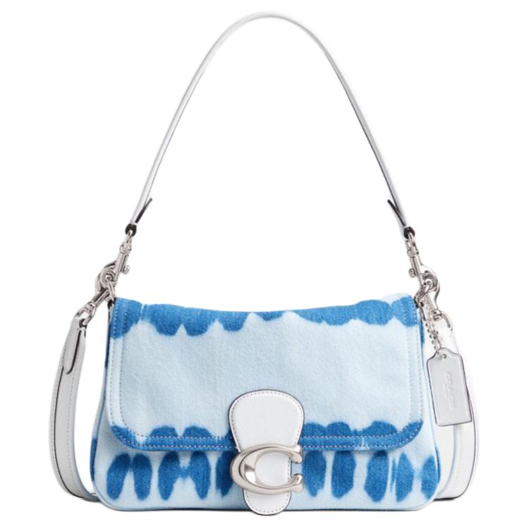 COACH Джинсовая и гладкая кожаная сумка через плечо женская разноцветная 
COACH Джинсовая и гладкая кожаная сумка через плечо женская разноцветная