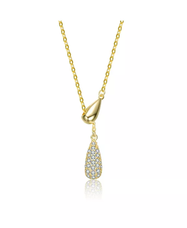 Ожерелье-Капля из стерлингового серебра 14 карат с прозрачным кубическим цирконием Genevive, gold
Ожерелье-Капля из стерлингового серебра 14 карат с прозрачным кубическим цирконием Genevive, gold