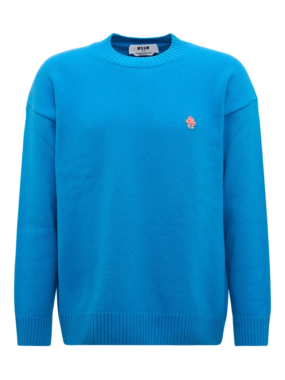 Свитер с круглым вырезом и вышивкой роз MSGM, синий
Свитер с круглым вырезом и вышивкой роз MSGM, синий