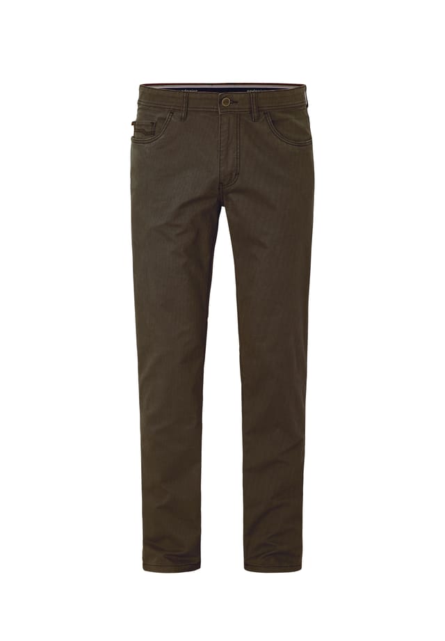 Брюки из ткани с эластичным поясом и узором Milton Redpoint, коричневый 
Брюки из ткани с эластичным поясом и узором Milton Redpoint, коричневый