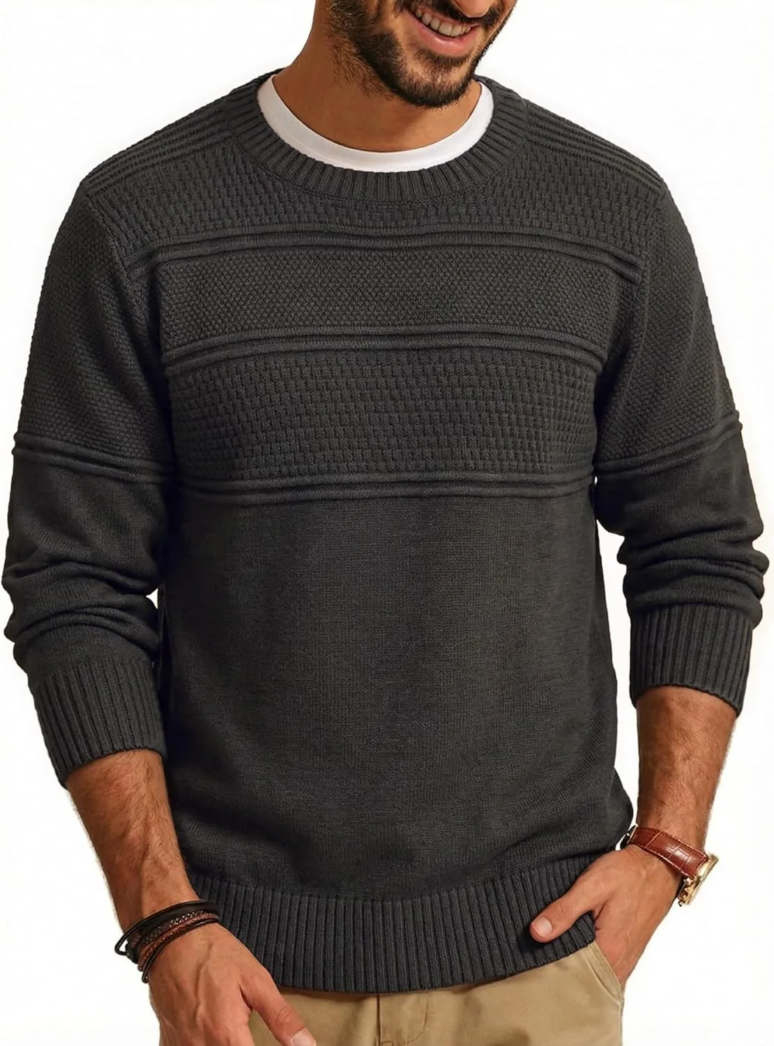 Мужской свитер YTD с воротником-гольф, фактурная вязка, свободный крой, резинка по краю
Мужской свитер YTD с воротником-гольф, фактурная вязка, свободный крой, резинка по краю