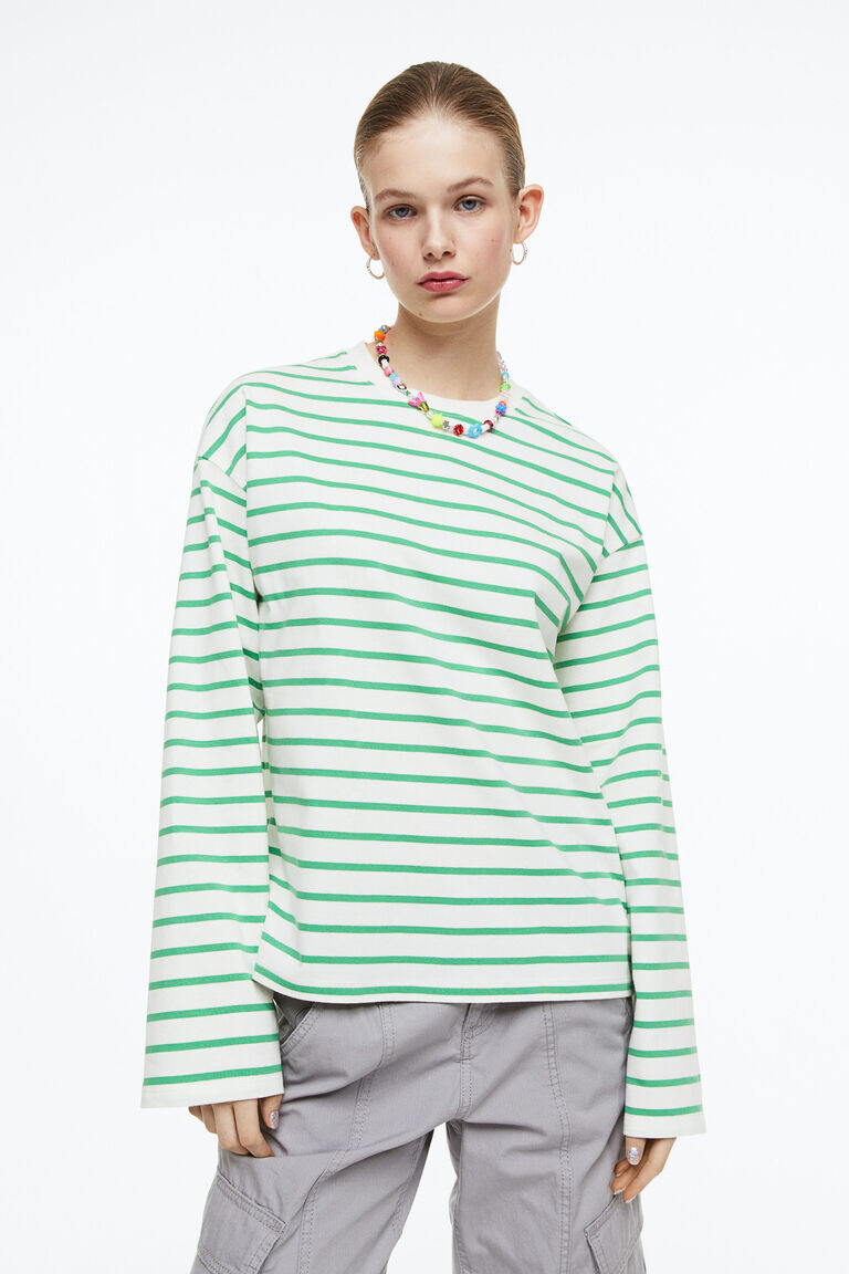 Топ из джерси с длинными рукавами H&M, зеленый
Топ из джерси с длинными рукавами H&M, зеленый