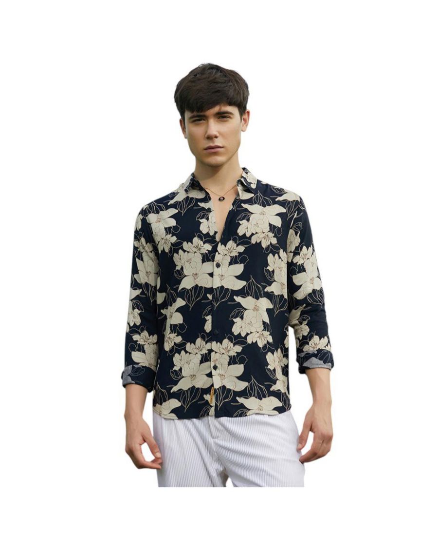 Мужская рубашка с растительным принтом Campus Sutra, Black
Мужская рубашка с растительным принтом Campus Sutra, Black