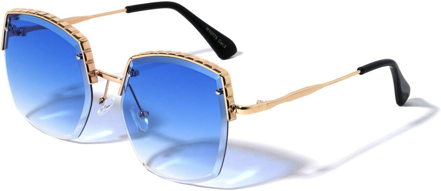 Женские солнцезащитные очки Dweebzilla большого размера, полуободковые, квадратной формы, модель Jackie O, модные, с защитой от УФ-излучения UV400, гибридные, Gold & Black Frame - Blue Gradient Lenses
Женские солнцезащитные очки Dweebzilla большого размера, полуободковые, квадратной формы, модель Jackie O, модные, с защитой от УФ-излучения UV400, гибридные, Gold & Black Frame - Blue Gradient Lenses