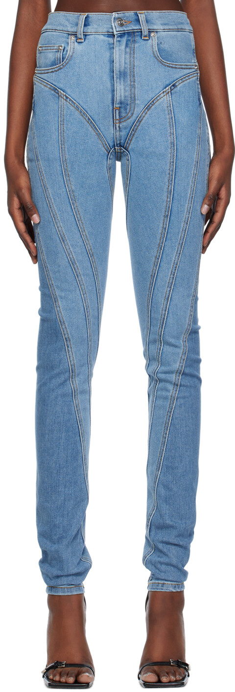 Синие джинсы со спиральной застежкой Mugler, цвет Medium blue
Синие джинсы со спиральной застежкой Mugler, цвет Medium blue