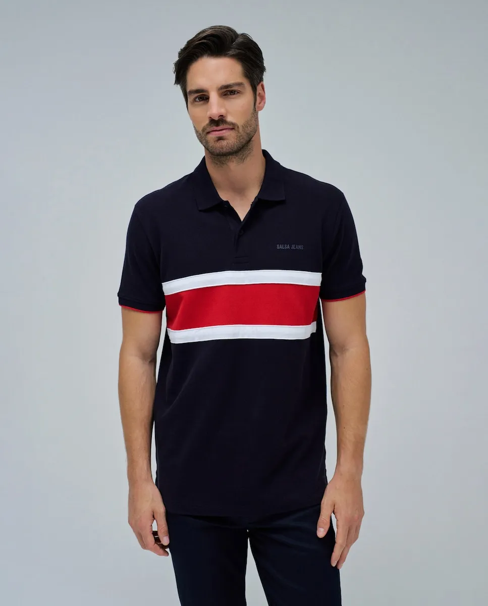 Мужская триколорная футболка поло Salsa Jeans, темно-синий
Мужская триколорная футболка поло Salsa Jeans, темно-синий