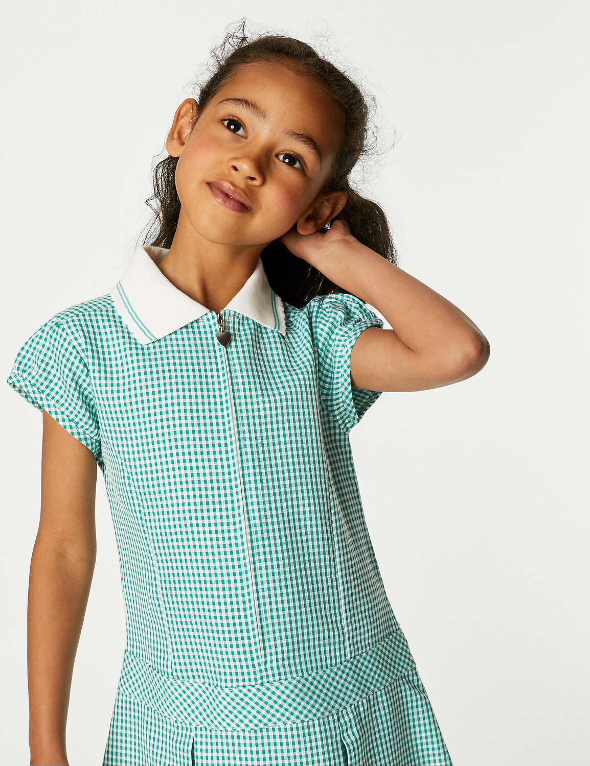 Школьное платье в мелкую клетку со складками для девочек (2–14 лет) Marks & Spencer, зеленый
Школьное платье в мелкую клетку со складками для девочек (2–14 лет) Marks & Spencer, зеленый