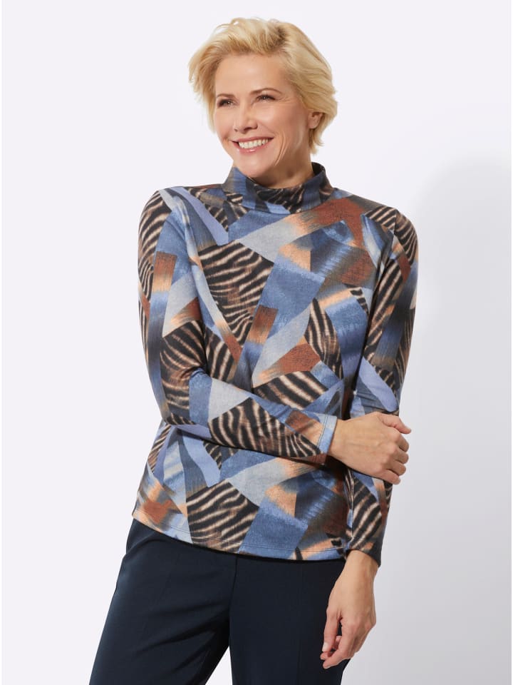 Рубашка с воротником-стойкой и принтом коньячно-синего цвета WITT WEIDEN
Рубашка с воротником-стойкой и принтом коньячно-синего цвета WITT WEIDEN