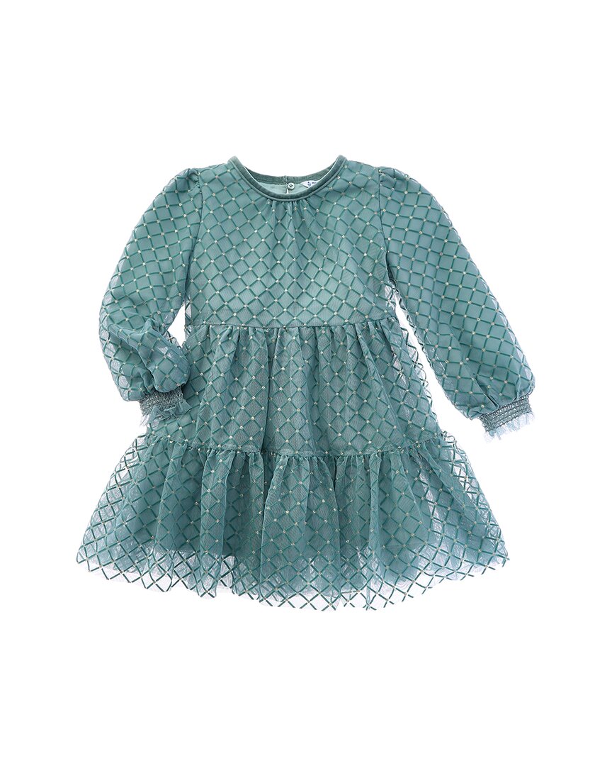 Mayoral Jade Платье из тюля в горошек, зеленый