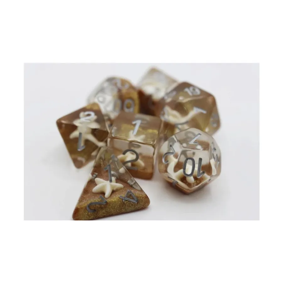 Набор Poly — морская звезда и золото с серебром (7), Dice Sets - Resin/Acrylic - Rainbow & Multi-Colored (Foam Brain Games)
Набор Poly — морская звезда и золото с серебром (7), Dice Sets - Resin/Acrylic - Rainbow & Multi-Colored (Foam Brain Games)