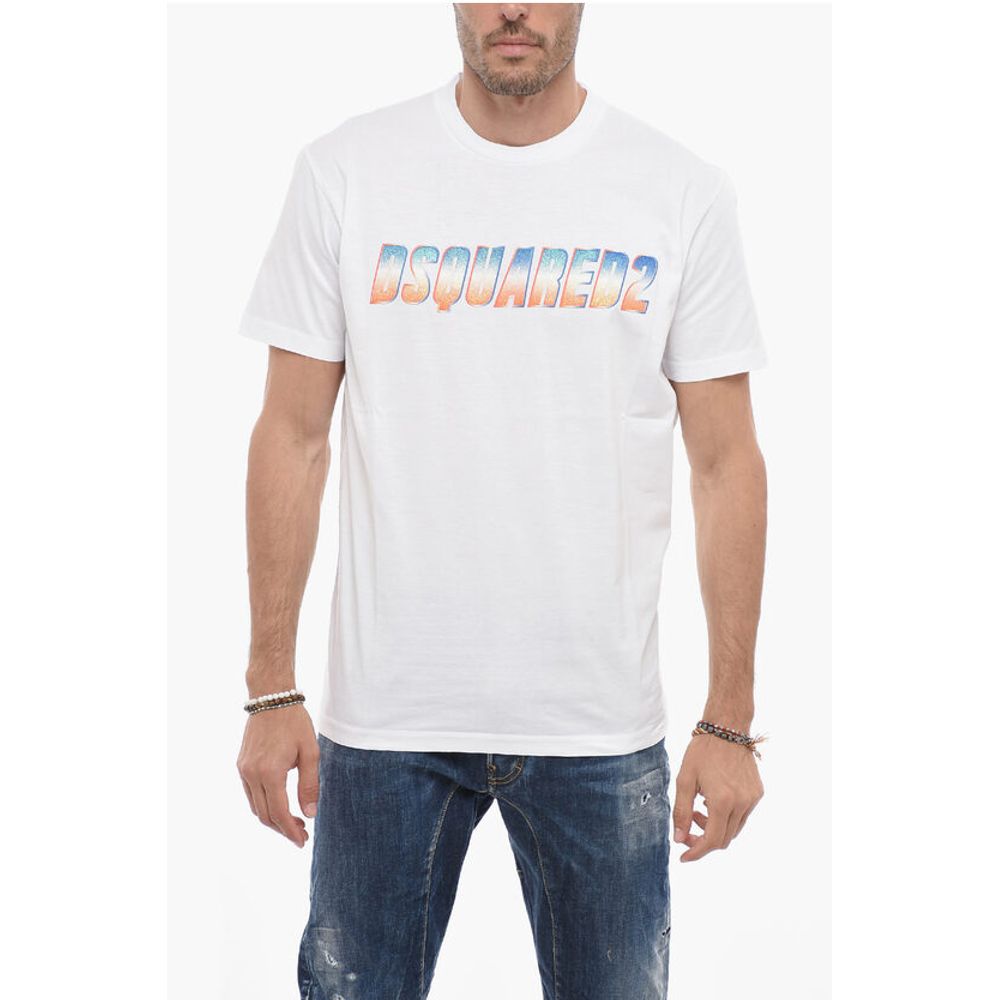 Футболка Cool Fit с блестящим эффектом Dsquared2, White 
Футболка Cool Fit с блестящим эффектом Dsquared2, White