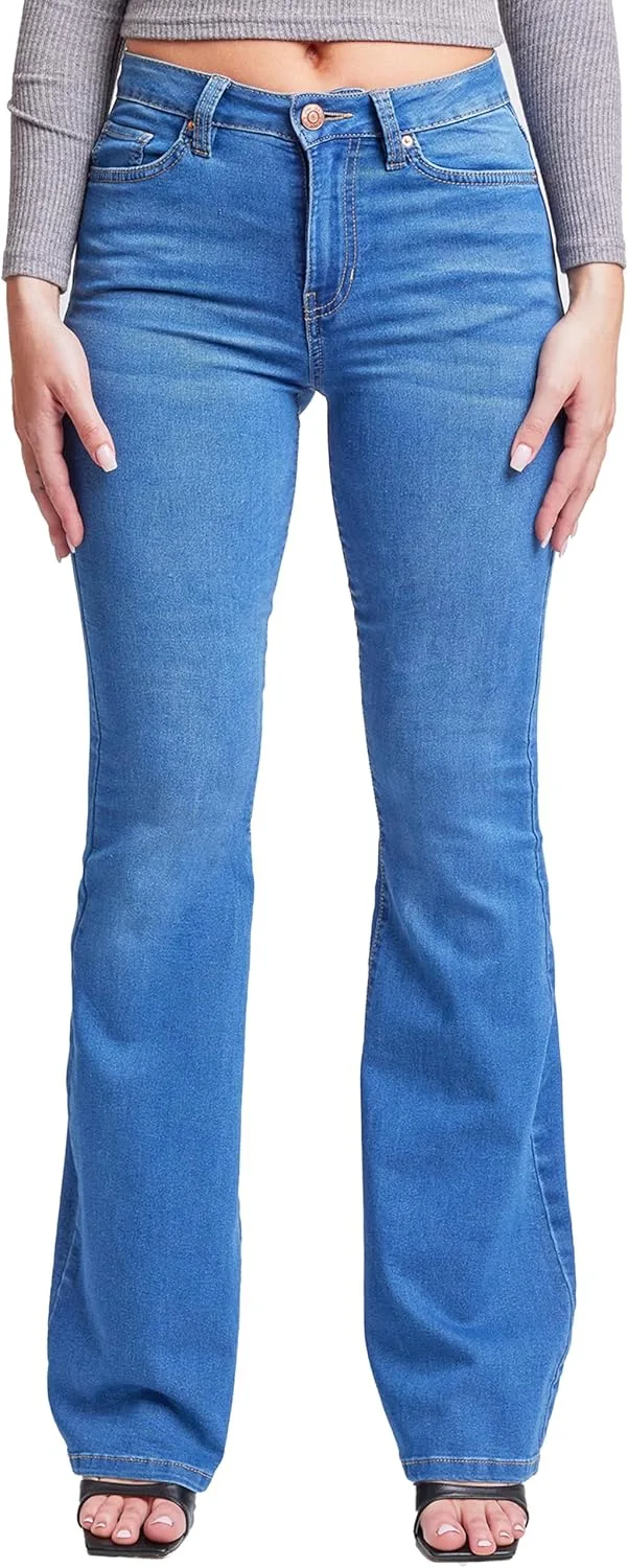 YMI Women's Hyper Denim Basic 5 Pkt 1 Btn Hr Flare Long Inseam
YMI Women's Hyper Denim Basic 5 Pkt 1 Btn Hr Flare Long Inseam