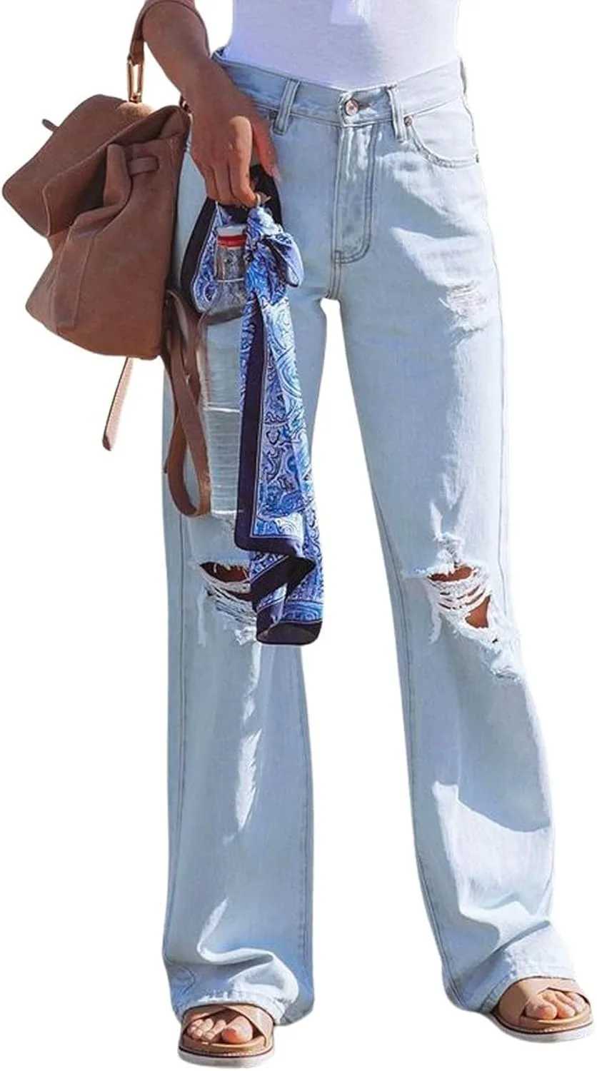 Женские джинсы CHARTOU летние с высокой талией, рваные, прямые, широкие, потертые
Женские джинсы CHARTOU летние с высокой талией, рваные, прямые, широкие, потертые