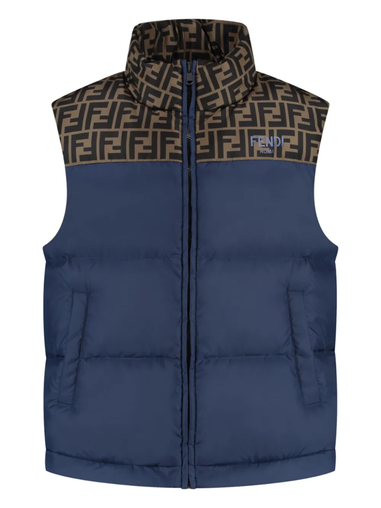 Дутый жилет Fendi Kids, синий
Дутый жилет Fendi Kids, синий