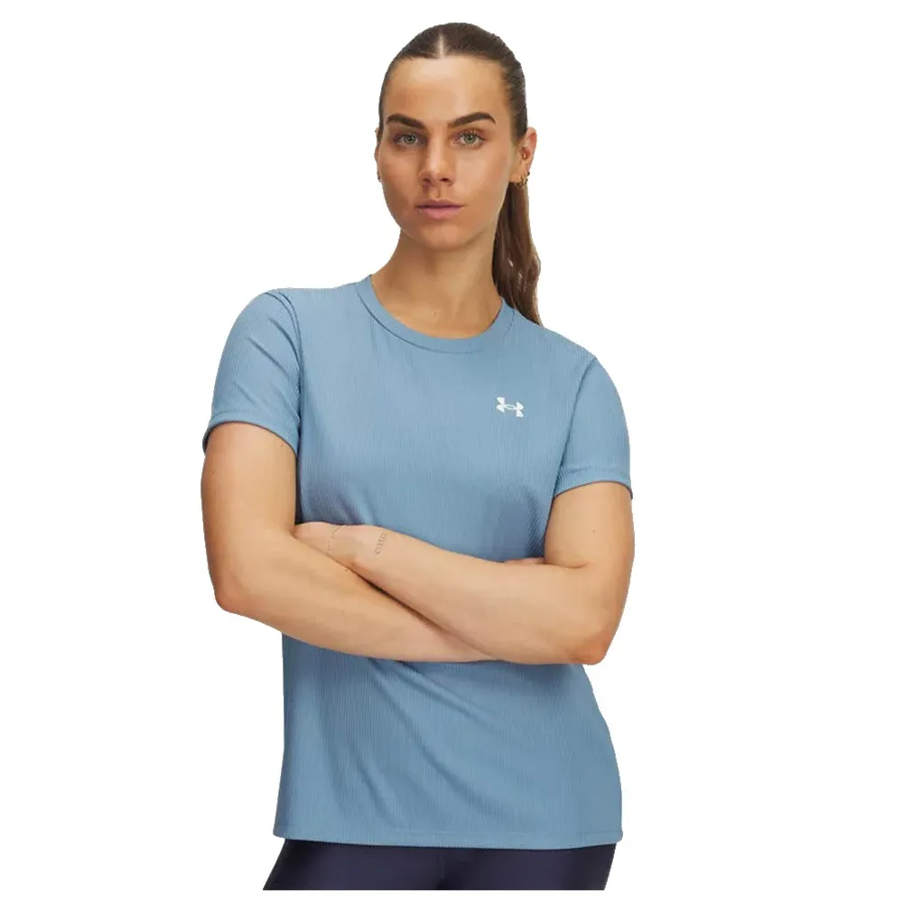Футболка с коротким рукавом спортивная Under Armour Tech Rib, синий 
Футболка с коротким рукавом спортивная Under Armour Tech Rib, синий
