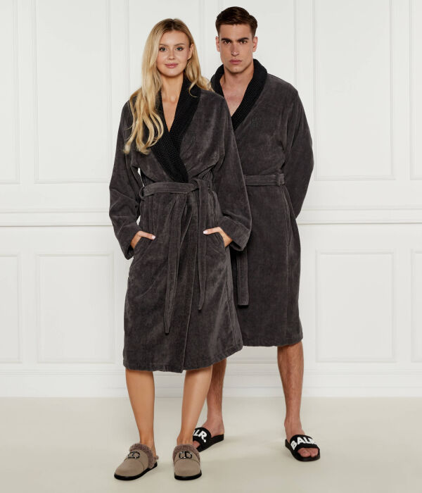 Халат унисекс Boss хлопковый, серый 
Халат унисекс Boss хлопковый, серый