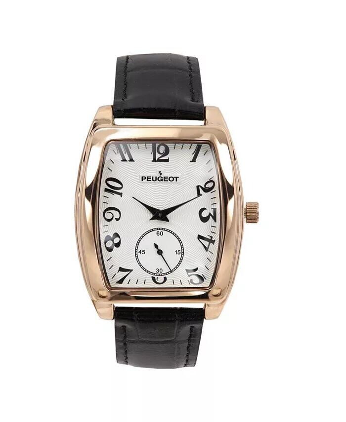 Мужские винтажные часы в форме тонно из розового золота 49 x 38 мм с черным кожаным ремешком Peugeot, золото
Мужские винтажные часы в форме тонно из розового золота 49 x 38 мм с черным кожаным ремешком Peugeot, золото