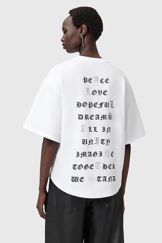 Хлопковая футболка Allsaints, белый
Хлопковая футболка Allsaints, белый