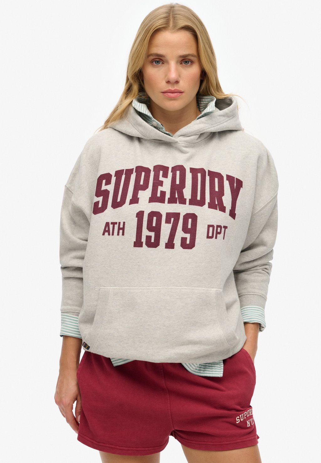 Толстовка ATHLETIC ESSENTIALS Superdry, светло-серый 
Толстовка ATHLETIC ESSENTIALS Superdry, светло-серый