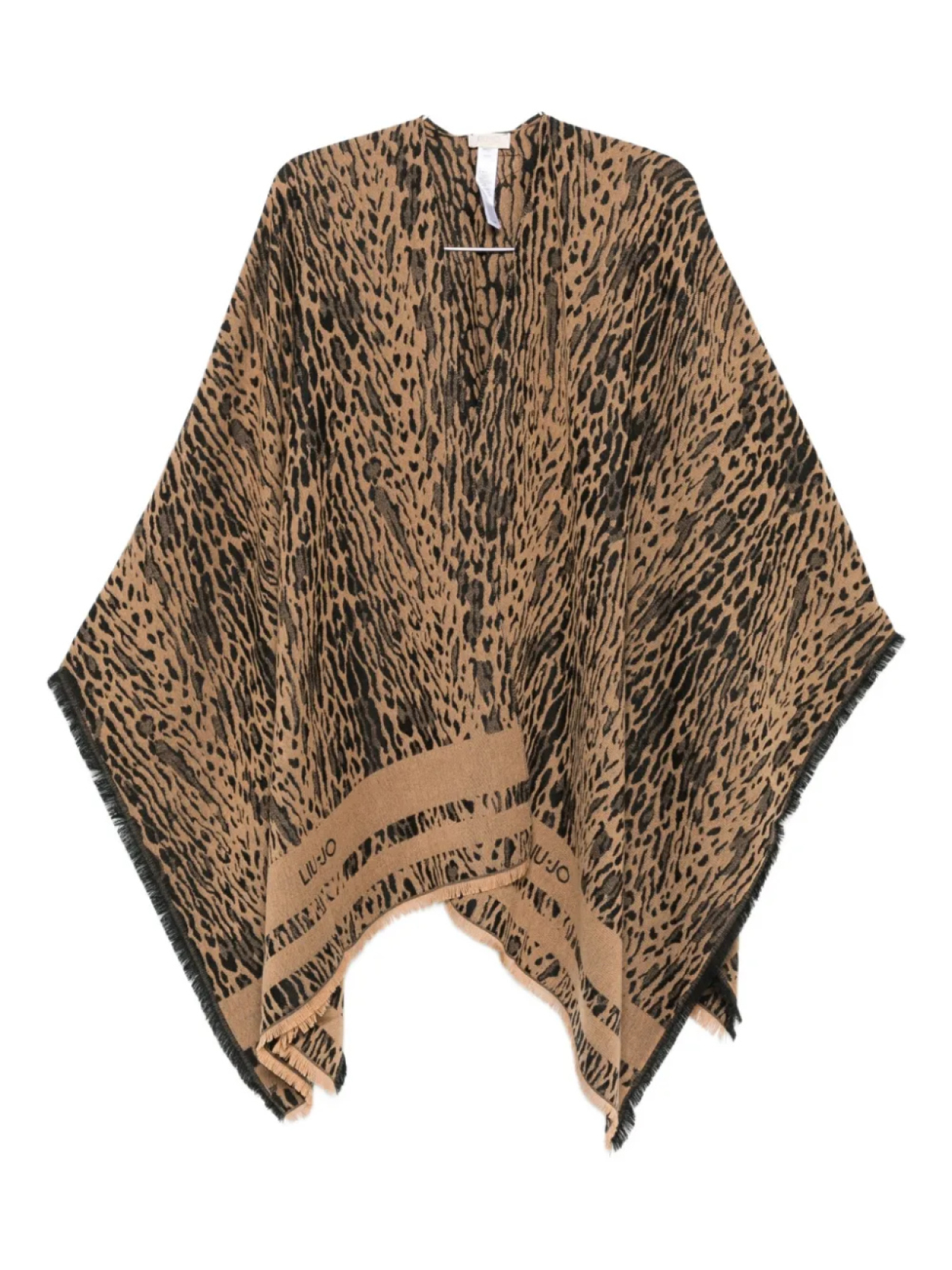 Пончо LIU JO с леопардовым принтом и бахромой, нейтральный
Пончо LIU JO с леопардовым принтом и бахромой, нейтральный