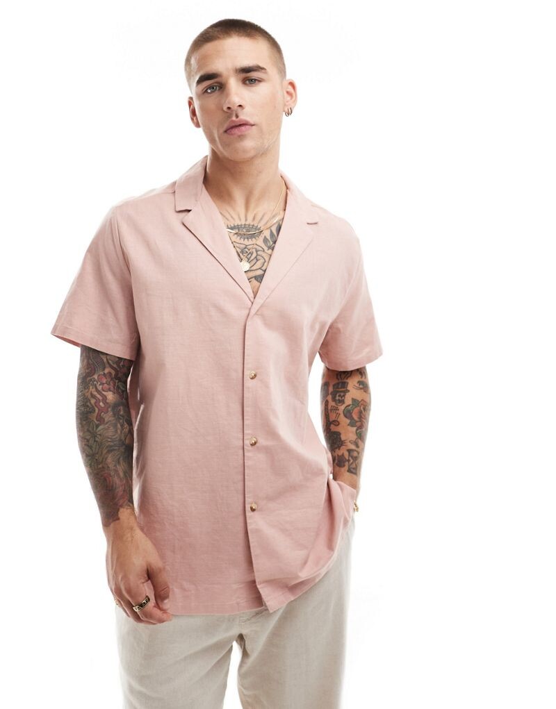 ASOS DESIGN – рубашка свободного кроя с кубинским воротником из смесового льна пыльно-розового цвета
ASOS DESIGN – рубашка свободного кроя с кубинским воротником из смесового льна пыльно-розового цвета