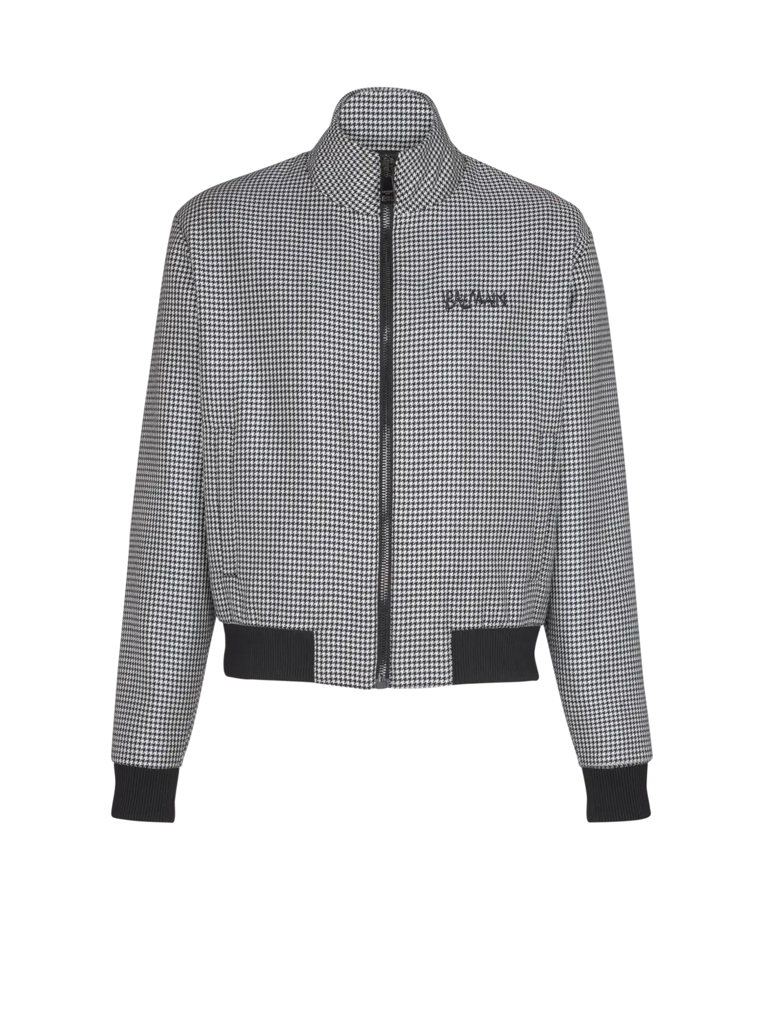 Шерстяной пиджак в гусиную лапку Balmain, черный
Шерстяной пиджак в гусиную лапку Balmain, черный