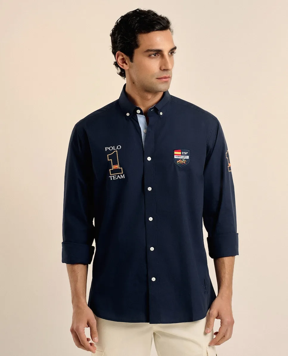 Классическая мужская рубашка из поплина с мультипринтом Valecuatro, темно-синий
Классическая мужская рубашка из поплина с мультипринтом Valecuatro, темно-синий