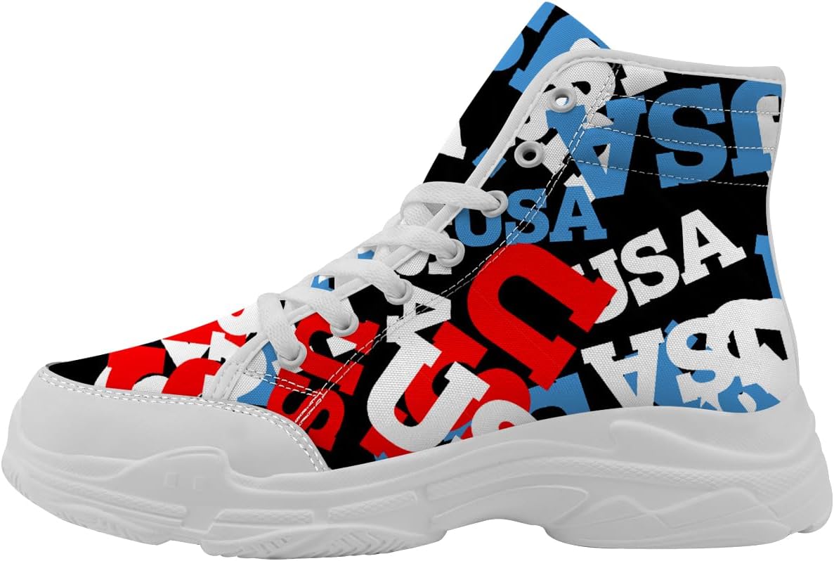 Кеды для мужчин и женщин на шнуровке, высокие кроссовки с флагом США, подарок для нее и для него Quorax, белый/красный/синий
Кеды для мужчин и женщин на шнуровке, высокие кроссовки с флагом США, подарок для нее и для него Quorax, белый/красный/синий
