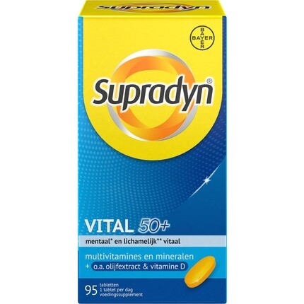 Supradyn Vital 50+ — мультивитамины для поддержания жизненного тонуса* — 95 таблеток
Supradyn Vital 50+ — мультивитамины для поддержания жизненного тонуса* — 95 таблеток