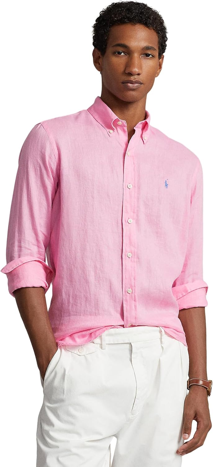 POLO RALPH LAUREN Мужская льняная рубашка с длинным рукавом, Harbor Pink
POLO RALPH LAUREN Мужская льняная рубашка с длинным рукавом, Harbor Pink