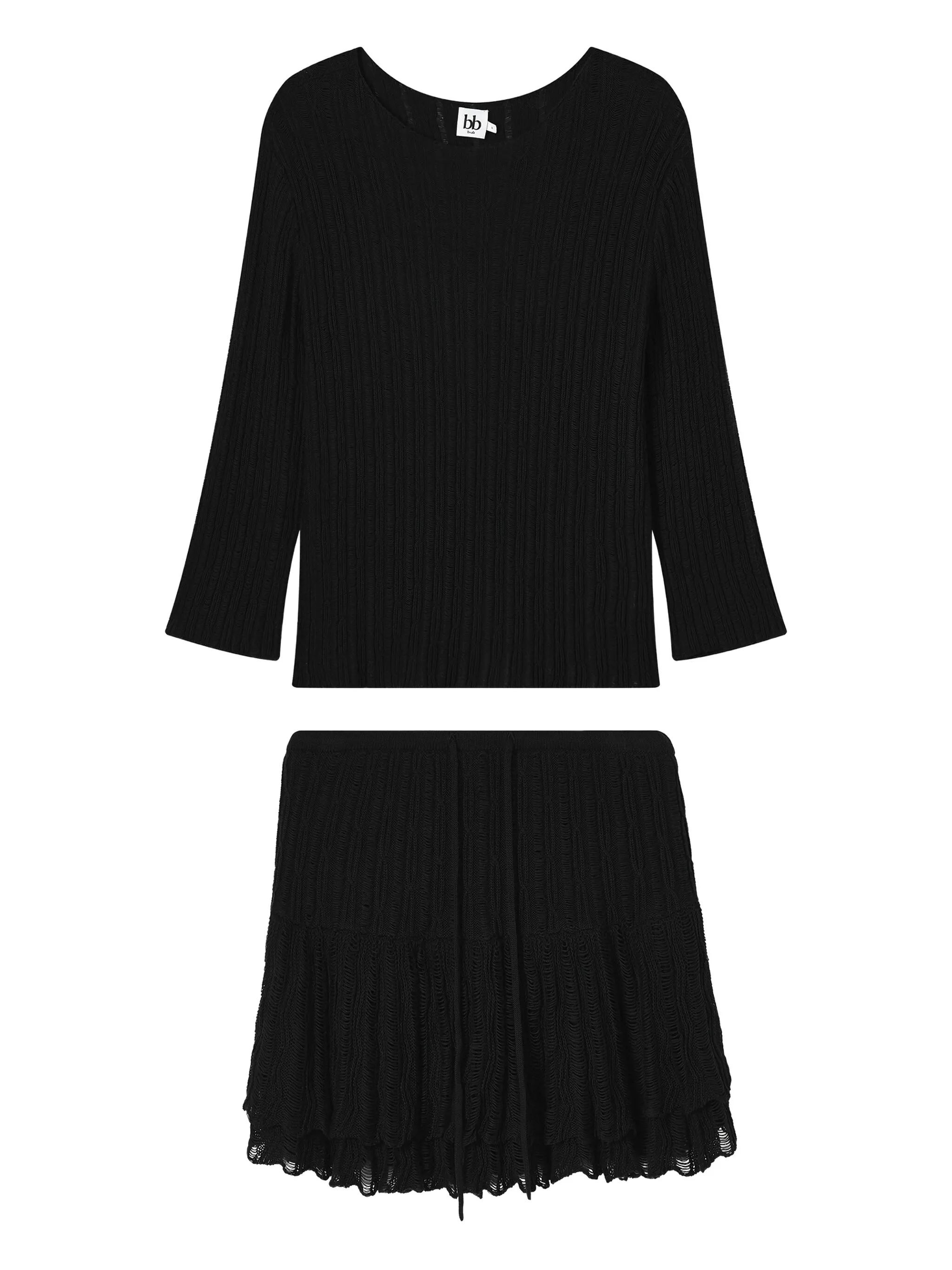 Комбинезон в рубчик с оборками B+Ab, черный
Комбинезон в рубчик с оборками B+Ab, черный