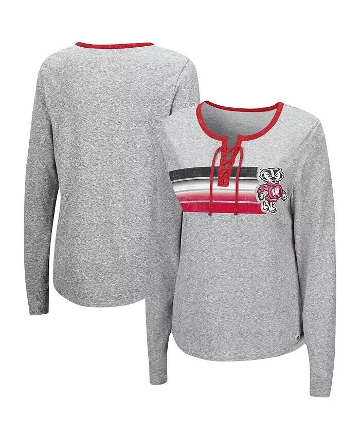 Женская серая футболка Wisconsin Badgers Sundial Tri-Blend со шнуровкой и длинными рукавами Colosseum
Женская серая футболка Wisconsin Badgers Sundial Tri-Blend со шнуровкой и длинными рукавами Colosseum
