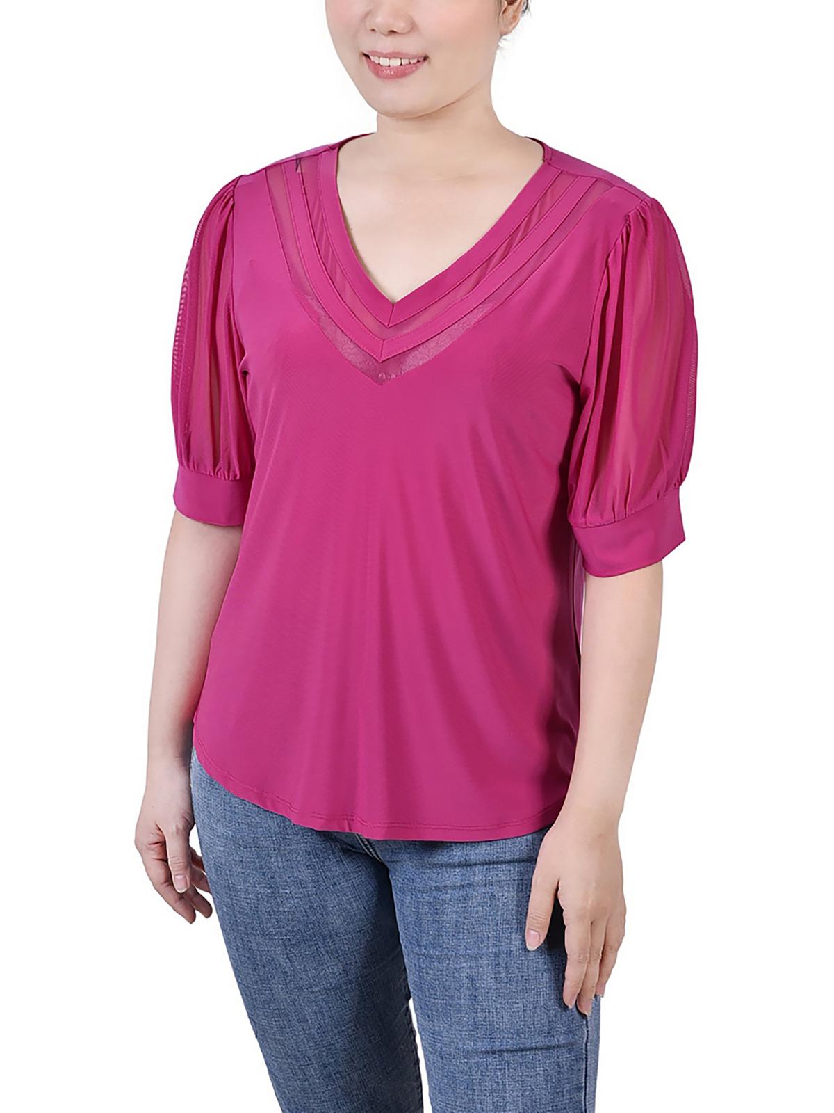 Женская блузка Petites с сетчатой вставкой и V-образным вырезом NY Collection, цвет fushia red
Женская блузка Petites с сетчатой вставкой и V-образным вырезом NY Collection, цвет fushia red