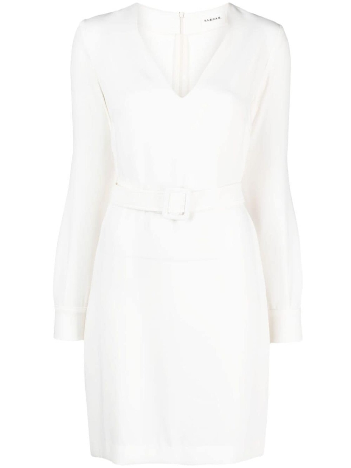 P.A.R.O.S.H. платье мини с V-образным вырезом и поясом, белый
P.A.R.O.S.H. платье мини с V-образным вырезом и поясом, белый