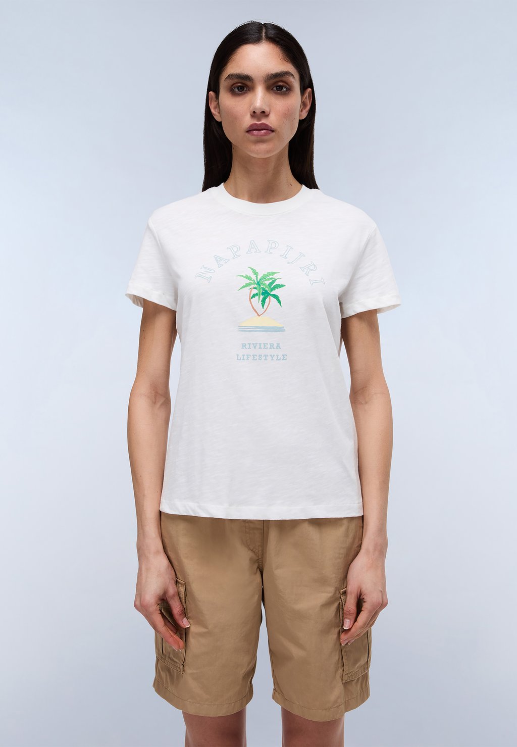 Футболка с принтом FETE BLACK BEAUTY Napapijri, белый 
Футболка с принтом FETE BLACK BEAUTY Napapijri, белый